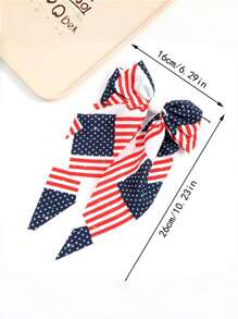 4pcs Women Hair Clips Set, Hot Selling American Independence Day Hair Clips With Ribbons, Bows & Ponytail Holders, Holiday Party Hair Accessories, Claw Clips, Clips For Hair, Hair Slide, Hair Claws