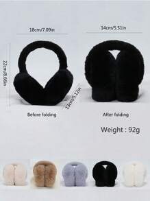 1 pièce Cache-oreilles d"hiver multicolore, protection auditive pliable, cache-oreilles en peluche chauds anti-gel, réchauffe-oreilles épais pour femmes