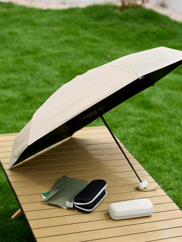 Cirelle 1 Stück Mini tragbarer Sonnenschirm mit UV-Schutz und Regenschirm, faltbar mit Tragetasche für Schule, Büro, Haushalt, Reisen, Junge Valentinstag Herz Valentinstag