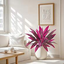 12 片超大叶子，户外人造香蕉花，适合室内外装饰、婚礼、派对、阳台、门廊、庭院、摄影、礼物 - 适合春夏季节季节性装饰的花 - 紫紅色 - 查看 9