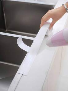 1 Roll PVC Waterproof Sealing Strip, Self-Adhesive Anti-Crack Caulk For Sink, Stove, Floor Corners, Bathroom, Toilet And Bathtub, Mold And Moisture Proof, Offers Neat Sealing Effect - White - View 7