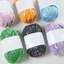 100g Imitation Leather Shiny Crochet Yarn DIY Hand Knitting Yarn Ball For Bag Blanket Cushion T-Shirt - Multicolor - View 8