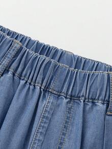 Quần trẻ em Quần Jeans chống muỗi mùa hè cho bé trai cỡ lớn Nhẹ - Denim xanh vừa - Xem 3