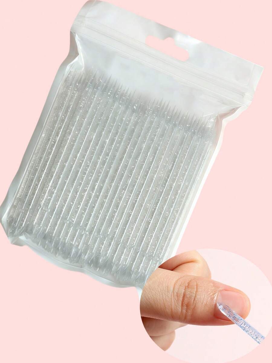 100/50支装美甲工具套装,女士双头粉色亚克力清洁棒,去角质棒,修甲工具 - 彩色 - 查看 1