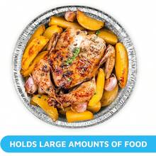 MontoPack 9" Round Aluminum Foil Pans With Clear Lids |   Disposable Containers With Straight Walls For Storing, Baking, Meal Prep & Reheating |   Freezer & Oven Safe,  |   40 Pack Of Tins - 7" Round 40 Pack - View 10
