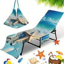 1pc Foldable Beach Chair Cover That Can Be Folded Into A Shoulder Bag, With Pockets On The Side To Hold Glasses And Phones. Suitable For Beach Chairs, Towels, Swimming Pool Chairs, Sunbathing Loungers, Ocean/Beach Hotels, Easy To Carry.Travel Essentials Travel Accessories Beach Essentials - Multicolor - View 11