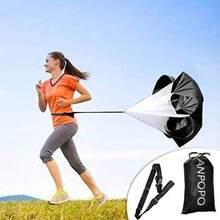 Bfsmile Running Speed Training 56 Parachute With Adjustable Strap, Carry Bag. Speed Chute Resistance Running Parachute Kids Youth And Adults - Black - View 4