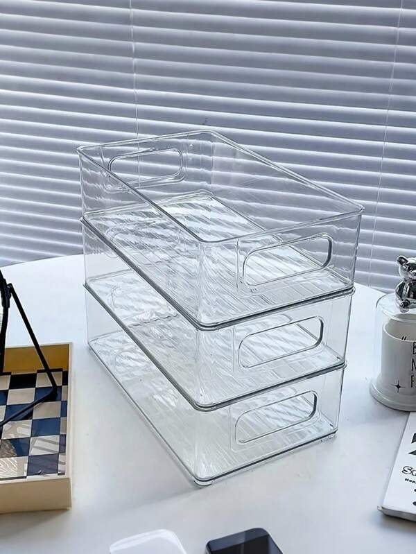 1pc Acrylic Drawer, Built-In Cosmetics Storage Box, Divides Vanity Table Countertop Skincare Storage Box, Portable Desk Storage Box, Acrylic Transparent Storage Basket, Multi-Functional Home Storage Rack, Cosmetic Storage Box, Drawer Built-In Storage Box, Desk Separation Organization Box, Suitable For Cosmetics, Office Supplies, And Miscellaneous Items Storage