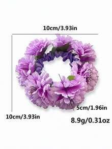 1件装女士春夏新款纯色仿布花朵发圈，适合海滩、夏威夷度假、日常佩戴、丸子头造型、节日、派对、送礼、秋季穿搭，发绳马尾辫头饰 - 彩色 - 查看 9