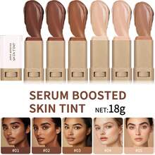 粉底棒美容膏精华提升肤色，固体有色保湿精华轮廓棒粉底面部棒女士，自然妆容