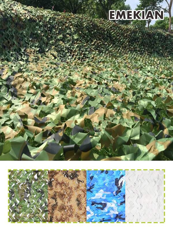 EMEKIAN Trimmable Decorative Camouflage Netting Shade Net, Party Theme Backdrop, Outdoor Privacy Screen, Yard Temporary Fence, UV-Resistant Portable Camouflage Curtain For Camping, Holiday Decor, Venue, Garden Partition, Temporary Scenery, 1pc