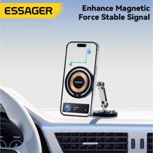 ESSAGER 15W Magnetic Car Phone Holder With Wireless Charging Function Compatible With Apple Phone Charger