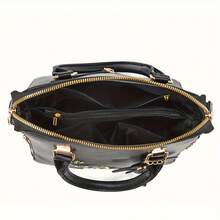 Small Purses And Handbags For Women Fashion Embroidered Floral Design Crossbody Bag Teenage Girls Top Handle Satchel Shoulder Bags Small Totes Bags - 黑色 - 查看 3