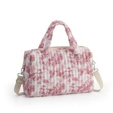 Quilted High Capacity Travel Tote Bag, Weekend Short Trip Storage Bag, Lightweight Washable Mom's Maternity Bag With Detachable Shoulder Strap Bag For School School Accessories School Stuff