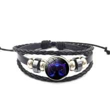 Zodiac Signs Spirit Bracelet Zodiac Bracelet For Women Men Adjustable 12 Constellation Bracelet Multilayer Zodiac Black Leather Bracelets Zodiac Sign Wrap Bracelet For Women Men Birthday Jewelry