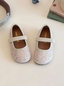 Girl's Shiny Flat Shoes, Round Toe Soft Bottom Princess Flats, Suitable For Travel, Outdoor Stroll And Casual Home Wear, Summer