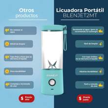 Licuadora Portátil de 16 Oz con correa recargable USB BLENDJET2MT.