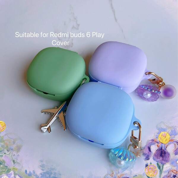 Keychain, Lanyard Compatible With Redmi Buds 6 Play Earphones Soft Silicone Protective Case Cover