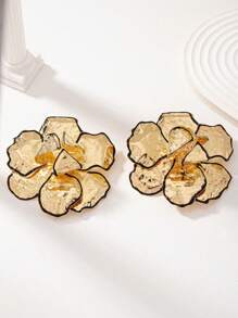 1 par de brincos pendentes de metal com flores, adequados para festas, encontros e uso diário