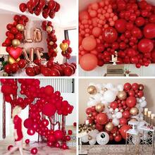 PartyWoo - Globos blancos de 120 piezas de diferentes tamaños, paquete de 18, 12, 10, 5 pulgadas, kit de de globos de látex blanco mate para boda, novia, graduación, shower, decoraciones de - Rojo-y75 - Ver 7