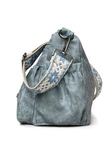 Women's Soft Fabric Diagonal Crossbody Bag, Middle-Aged Shoulder Bag, New Spring Autumn Model - Blue - View 7