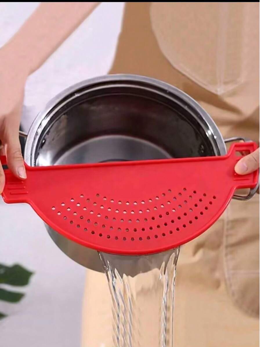 1 pièce Passoire à clip, égouttoir en plastique, passoire en forme de demi-lune, filtre alimentaire, convient pour les pâtes, les légumes, les fruits. Accessoire de cuisine pour évier, s'adapte à tous les pots et bols