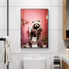 1pc/3PCS Wall Arts Posters Optional Frame Animals Chimpanzees, Elephants, Pandas, Animal Posters Printing Fun Art Wall Paintings Canvas Paintings Suitable For Bathroom, Toilet, Home Decoration Gifts