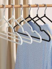 1pc/5pcs/10pcs/20pcs/40pcs/60pcs Black Hangers For Home Use, Non Slip And Non Marking Hangers For Drying, Dipping And Molding, Adult Style Clothes Hangers - Black - View 7