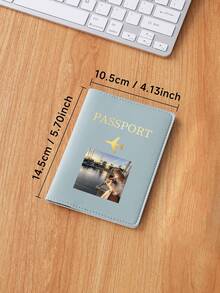 Ayotu Customized Gold Airplane Pattern Passport Holder, Smooth PU Material, Passport And Ticket Storage Bag, Travel Storage Bag, Foldable And Portable Multi-Function Storage Bag, Dust-Proof, Waterproof, Wear-Resistant, Essential Custom Gift For Holidays, Group Travel, And Family Trips - Multicolor - View 3