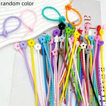 5pcs/10pcs Colorful Silicone Cable Tie Doll Decoration Cords, Random Color