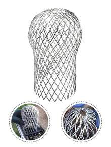 Filtro de bloqueo de hojas, filtro de canalón, drenaje de techo, filtro de desagüe de piso, anti-bloqueo, accesorios de limpieza de canalones de 3 pulgadas - Plateado - Ver 2