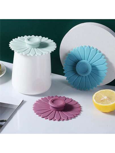 1/3硅胶杯盖，多色硅胶盖，适用于马克杯、茶壶等，柔韧杯盖，热饮杯盖，适用于咖啡和茶