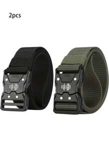 3 New Quick - Release Nylon Tactical Belts, Suitable For Sweatpants, Outdoor Training, Daily Use And As Men's Casual Belts
