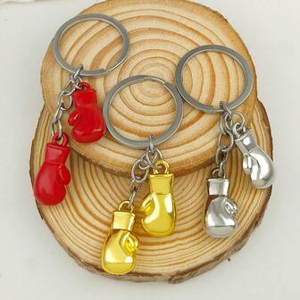 1 قطعة سلسلة مفاتيح قفازات الملاكمة المعدنية، لموسم التخرج، إكسسوارات السيارة، تميمة الحقيبة، هدايا عيد الميلاد المناسبة للمدرسة والأسلوب الجوثي والموضة Y2K