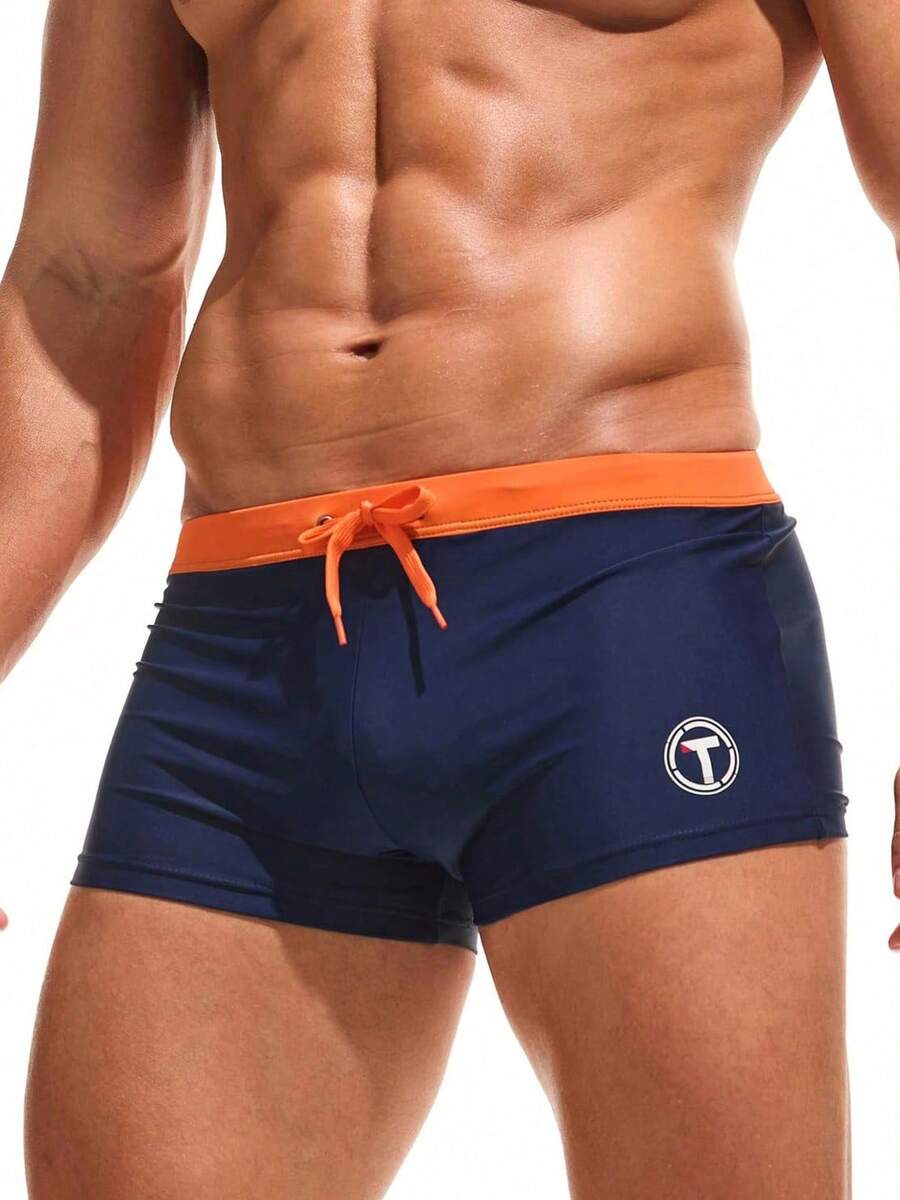 Taddlee Men Swimwear Swimsuits Flower Print Surf Board Boxer Shorts Trunks Long - 藏蓝色 - 查看 1