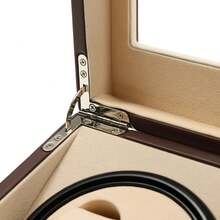 4+6 Automatic Watch Winding Box Deluxe PU Leather Watch Display Organizer - Brown - View 7