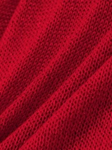 纯色性感叠穿V领无袖露背针织沙滩迷你裙2025女式夏季泳衣罩衫派对装 - 紅色 - 查看 5