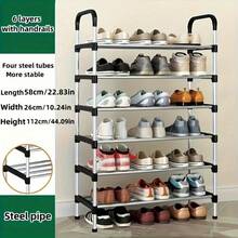 1pc Stainless Steel Multifunctional Multi-Layer Shoe Rack - Sturdy And Durable, Easy To Assemble, Independent Storage Rack, Space Saving Storage Rack, Suitable For Corridors, Bedrooms, Offices, Etc. - 四層鞋架 - 查看 6