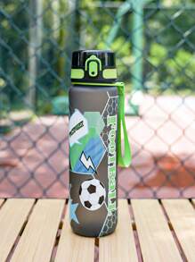 1pc 1000ml Or 750ml(Approx. 32oz Or 26oz) Gradient Color Pattern Theme Sports Water Bottle, Matte Mouth Direct Drink Cup, 3D Printing Design, Portable Leak-Proof Cap, Carry Strap, Suitable For Cycling, Running, Hiking, Camping