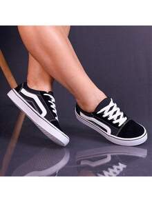 Traditional Old School Sneakers For Men And Women, Comfortable, Shipping In 24 Hours! Casual - Đen và trắng - Xem 1