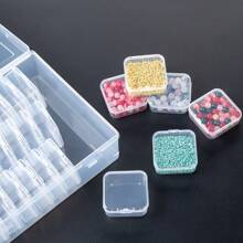 Juego de 30 cajas de almacenamiento de plástico transparente - Solución ultra visible, apilable y ahorradora de espacio para accesorios para el cabello, joyas, cuentas de arroz DIY, herramientas y suministros para manualidades - Organizador ligero y versátil Estuche de organización de viaje Regalos Útiles Escuela