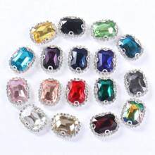 20 Peças Retangulares e Octagonais de Cristais de Vidro, 10x14mm Alta Transparência Arco-Íris Reflexivo Feito à Mão DIY Joias, Adequado para Vestido de Noiva, Sapatos, Bolsas, Decorações Brilhantes de Uso Múltiplo, Artesanato, Roupas, Carros, Feriados, Festas, Presentes