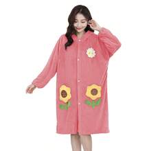 1pc Floral Embroidered Robe, Bathrobe, Casual Loungewear, Suitable For Bathroom, Pool, Living Room, All Seasons Back To School - Multicolor - View 7