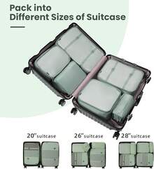 6/8/10 Set Packing Cubes For Travel Luggage Organizer - 10-matcha Green - View 3