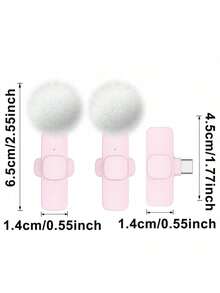 Wireless Lavalier Microphone With Type-C Interface, Plug And Play, 2.4G Ultra-Low Latency, Built-In Noise Cancellation Chip, Suitable For Video Recording, Interviews, Podcasts, Vlogs, 50mAh Rechargeable Battery - Pink - View 10