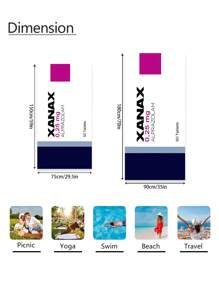 1 Asciugamano da spiaggia Xanax, super morbido in microfibra extra large, altamente assorbente, adatto per viaggi, piscina, immersioni, surf, yoga, campeggio, disponibile in diverse misure, accessorio e articolo essenziale per la spiaggia