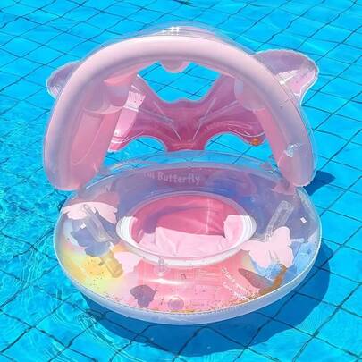 婴儿游泳圈，带座椅和把手的婴儿泳池游泳圈，带遮阳篷的充气户外游泳圈座椅，户外游泳池配件和泳池派对游戏