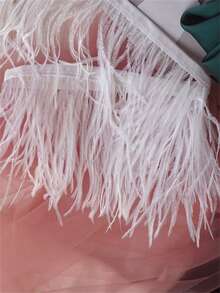 1m Color Simulation Of Ostrich Feathers Trim 8-10cm Feather Ribbon Sewing Wedding Party Costume Decoration Crafts Accessories - Multicolor - View 20