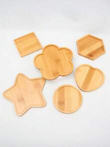 1 Stück DIY Mosaik Bambus Untersetzer, leere Basis Tablett, Getränkeuntersetzer, Pflanzenuntersetzer, Kunst Tablett (ohne Mosaikfliesen), kleines Pflanzentablett für Blumentopf, Bambus Blumentopf, Getränketablett, Harz Untersetzer Geschenk, Schreibtisch Blumentopfschutz