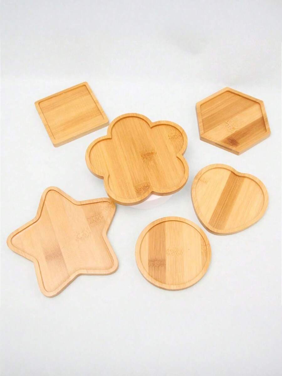 1 Stück DIY Mosaik Bambus Untersetzer, leere Basis Tablett, Getränkeuntersetzer, Pflanzenuntersetzer, Kunst Tablett (ohne Mosaikfliesen), kleines Pflanzentablett für Blumentopf, Bambus Blumentopf, Getränketablett, Harz Untersetzer Geschenk, Schreibtisch Blumentopfschutz